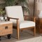 Baxton Studio Stratton Mid-Century Modern Cream Boucle Fabric and Walnut Brown Finished Wood Armchair 228-12960-ZORO - alternate 10